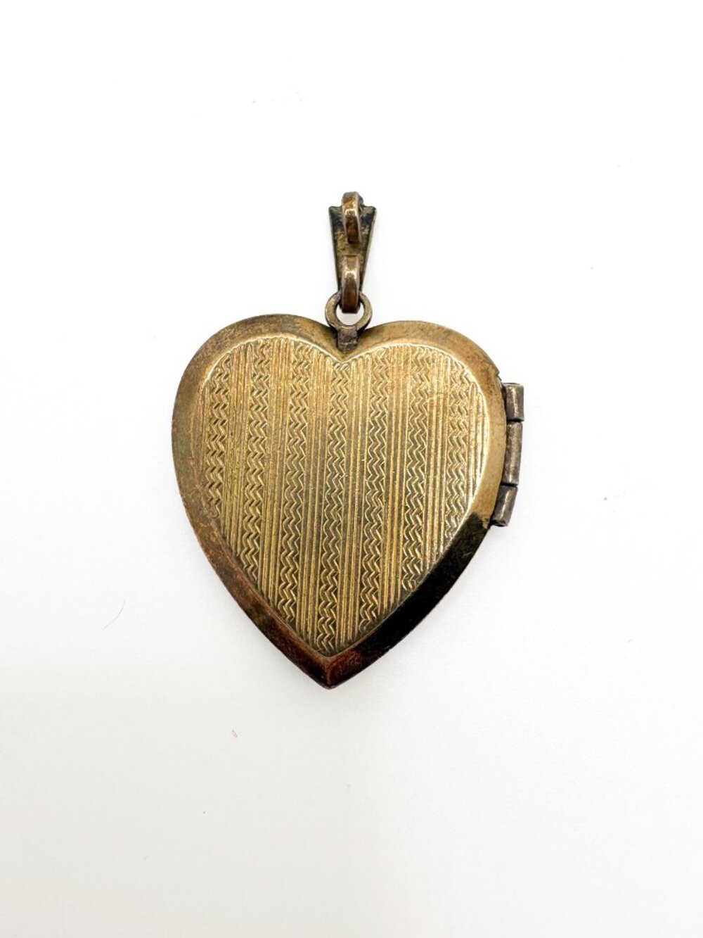 Vintage Lustern Heart Locket Bracelet & Pendant Set Gold Filled Sterling 1940s - Picture 9 of 9
